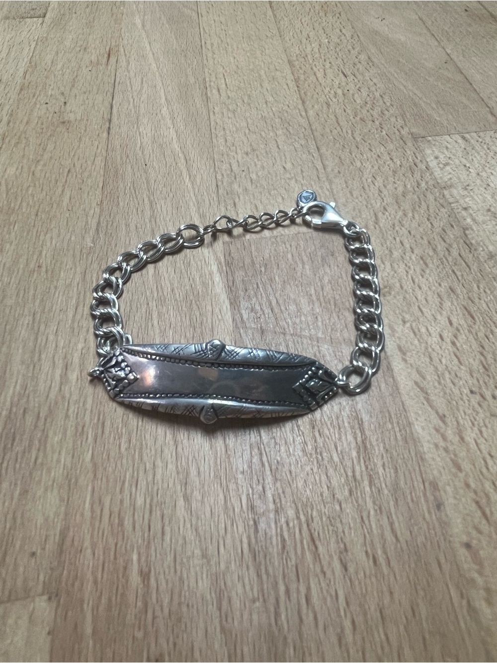 Silpada Silver ID Plate Curb Chain Bracelet